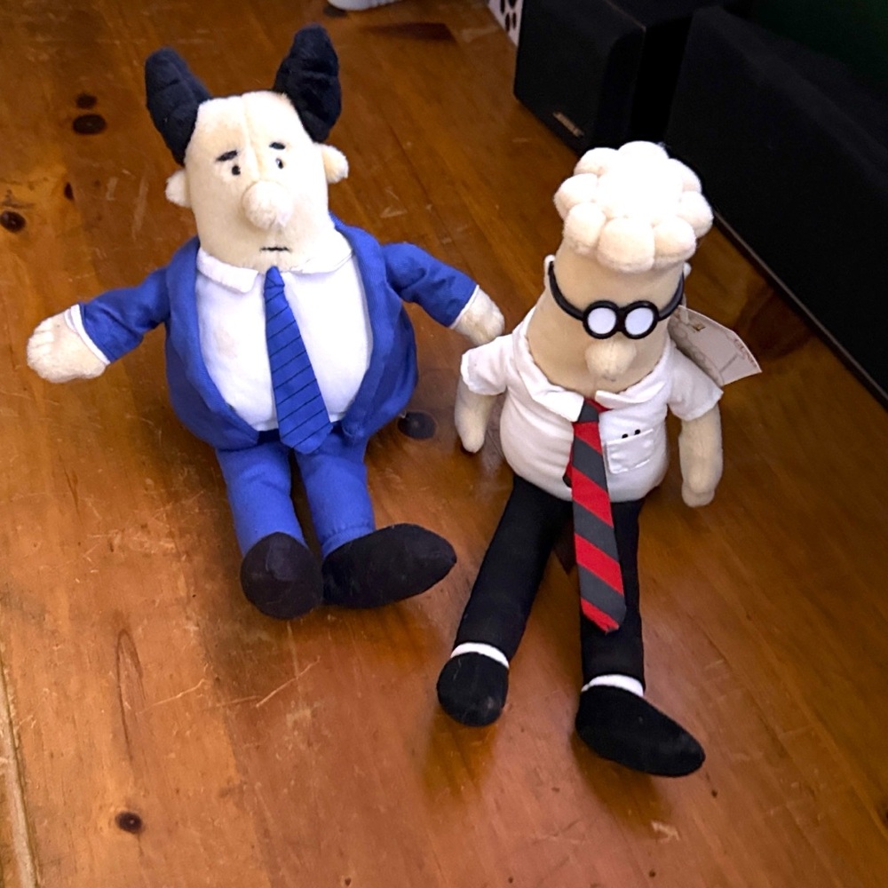 Signed Dilbert By Gund Plushie & The Boss.Get Them While You Can!!